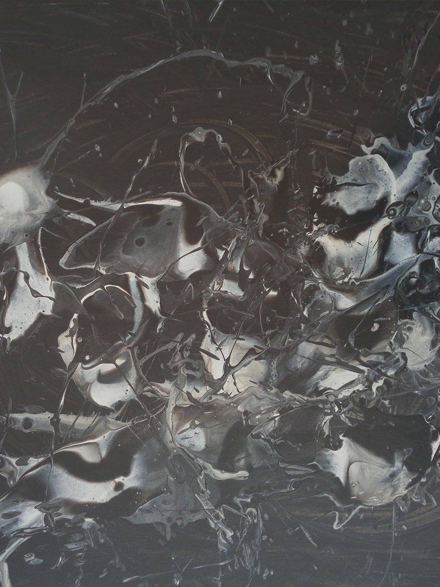 Intensives Schüttbild mit kontrastreichen Farben