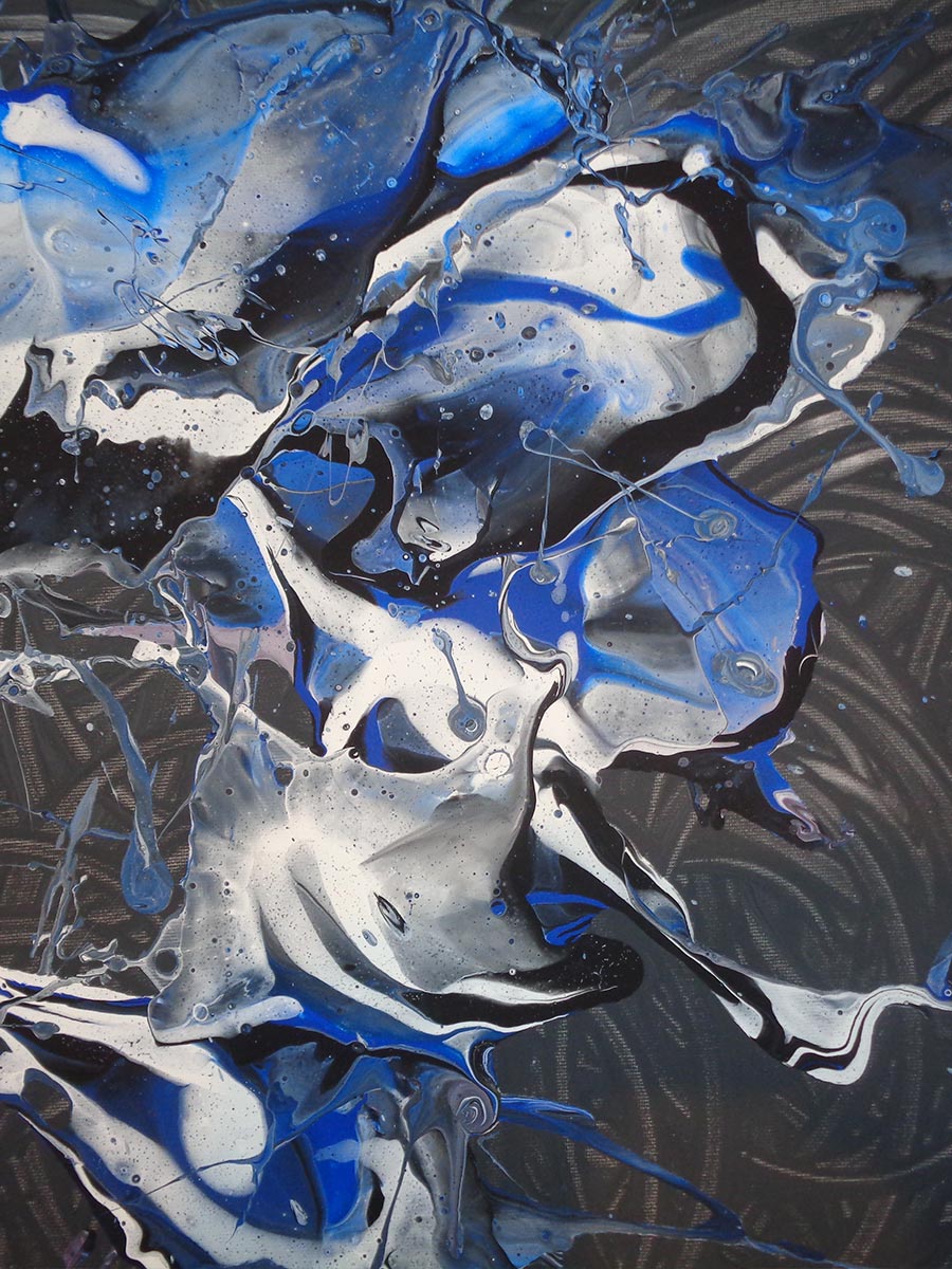 Künstlerisches Schüttbild mit intensiver Farbgestaltung