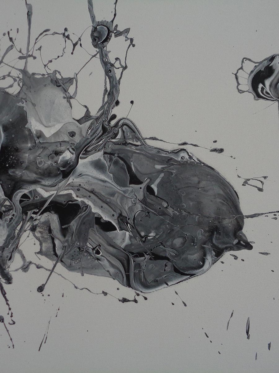 Farbenfrohes Schüttbild mit organischen Formen