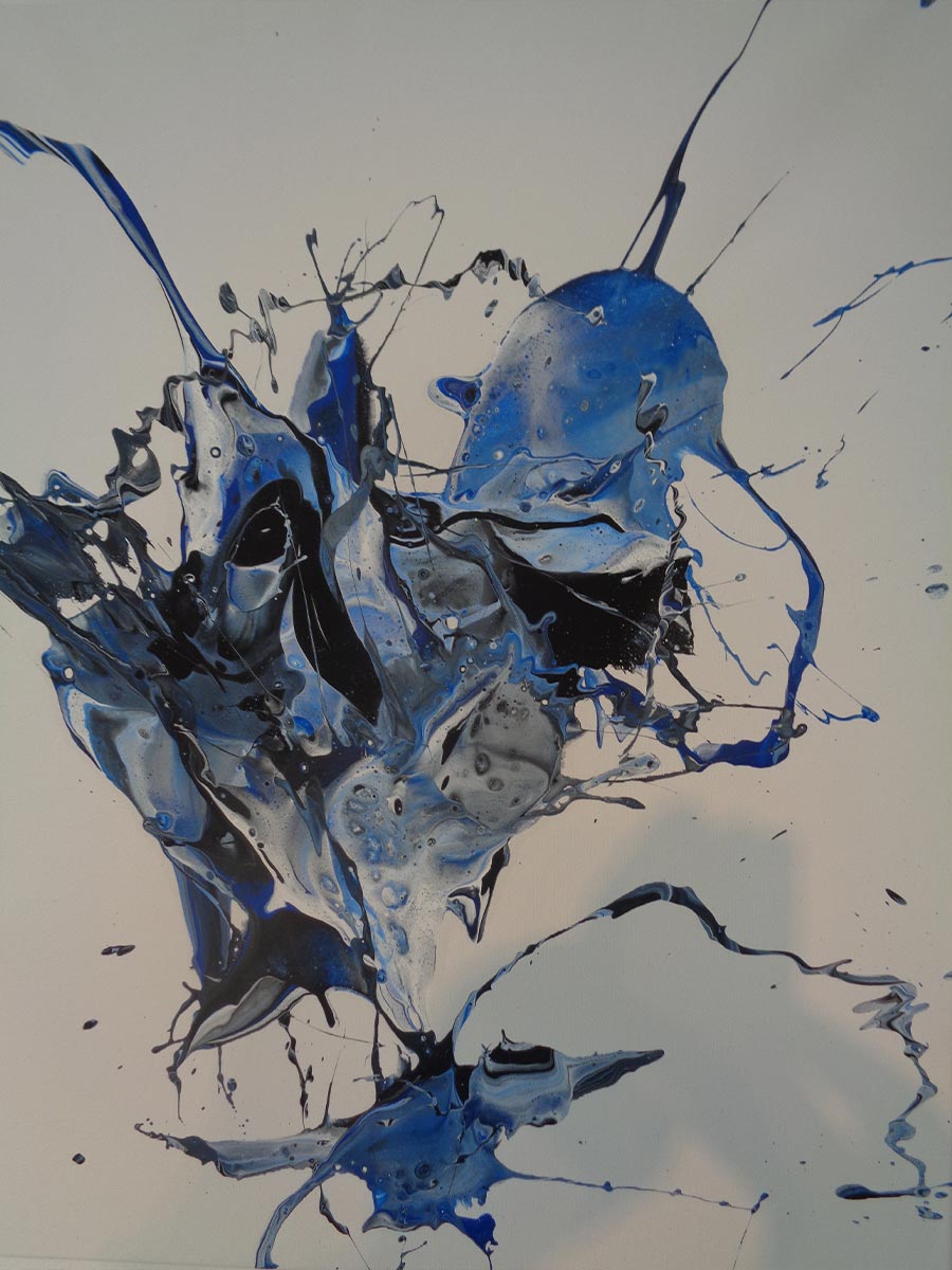 Farbenfrohes Schüttbild mit lebendiger Struktur