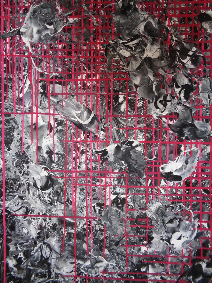 Künstlerisches Schüttbild mit lebhaften Farbtönen