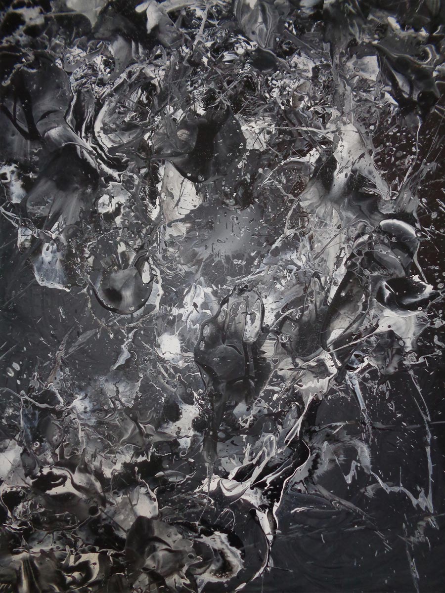 Schüttbild in harmonischen und kräftigen Farben