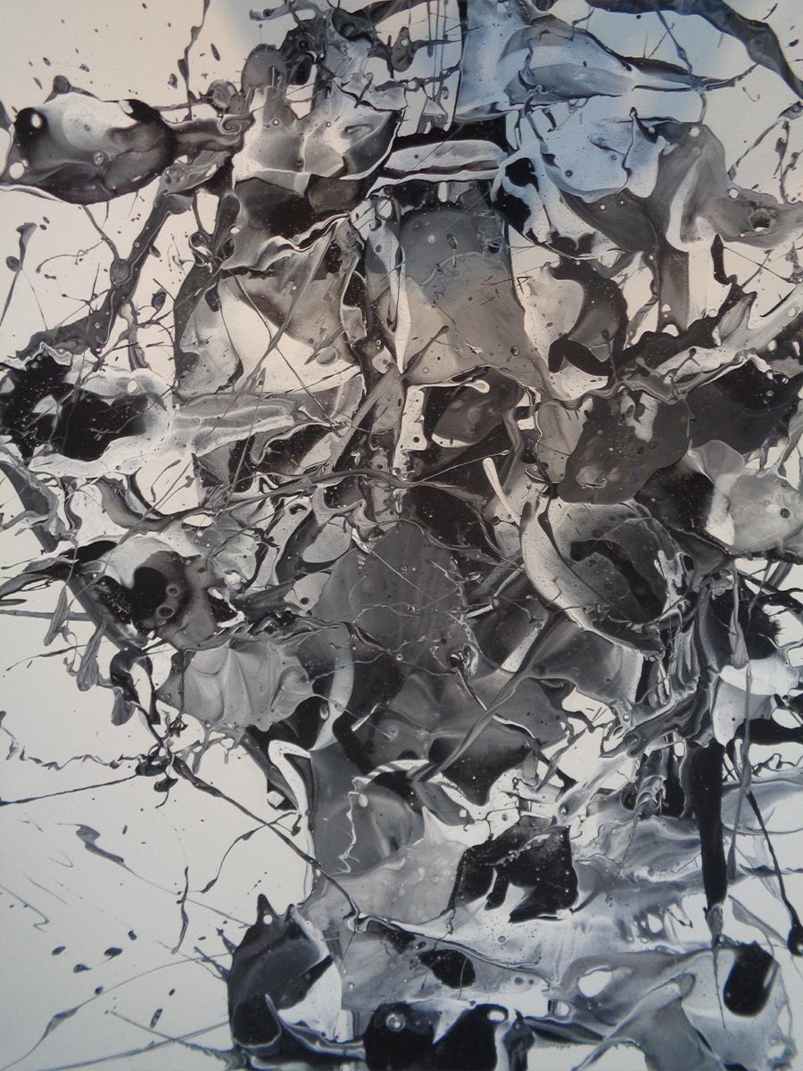 Abstrakte Schüttkunst mit energetischen Linien